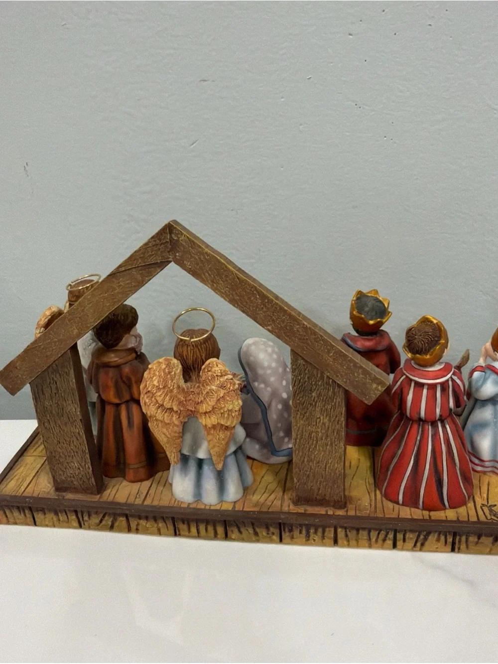 Holiday Nativity Figurine Set - Red, Blue, Brown